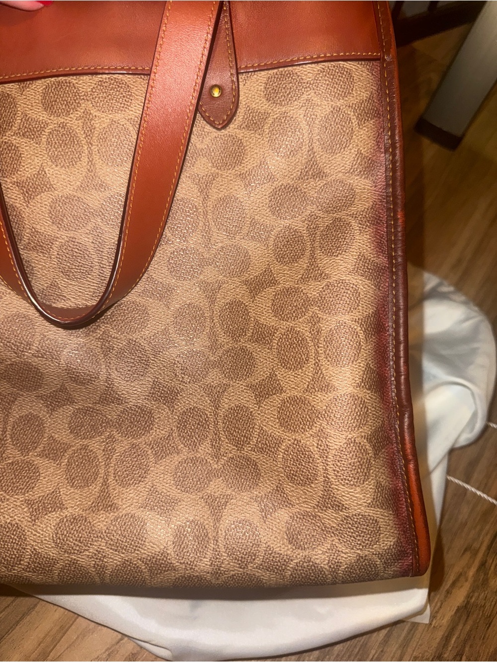 Coach Brown Signature Canvas Tote with Strap - Picture 7 of 10